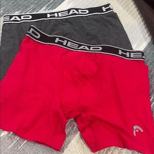 HEAD Men's Boxer Briefs - Vivid Red and Dark Gray